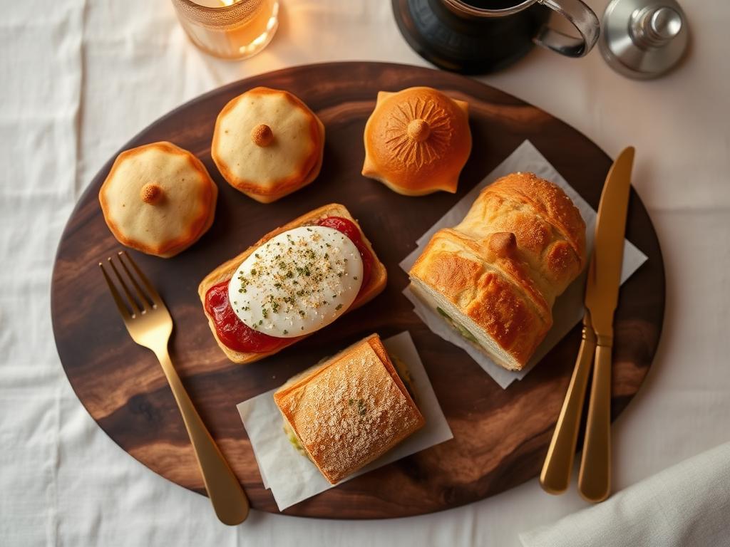Buttery croissant on a plate